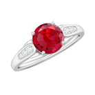Rosec Jewels-Designer Lab Grown Ruby Solitaire Engagement Ring for Women