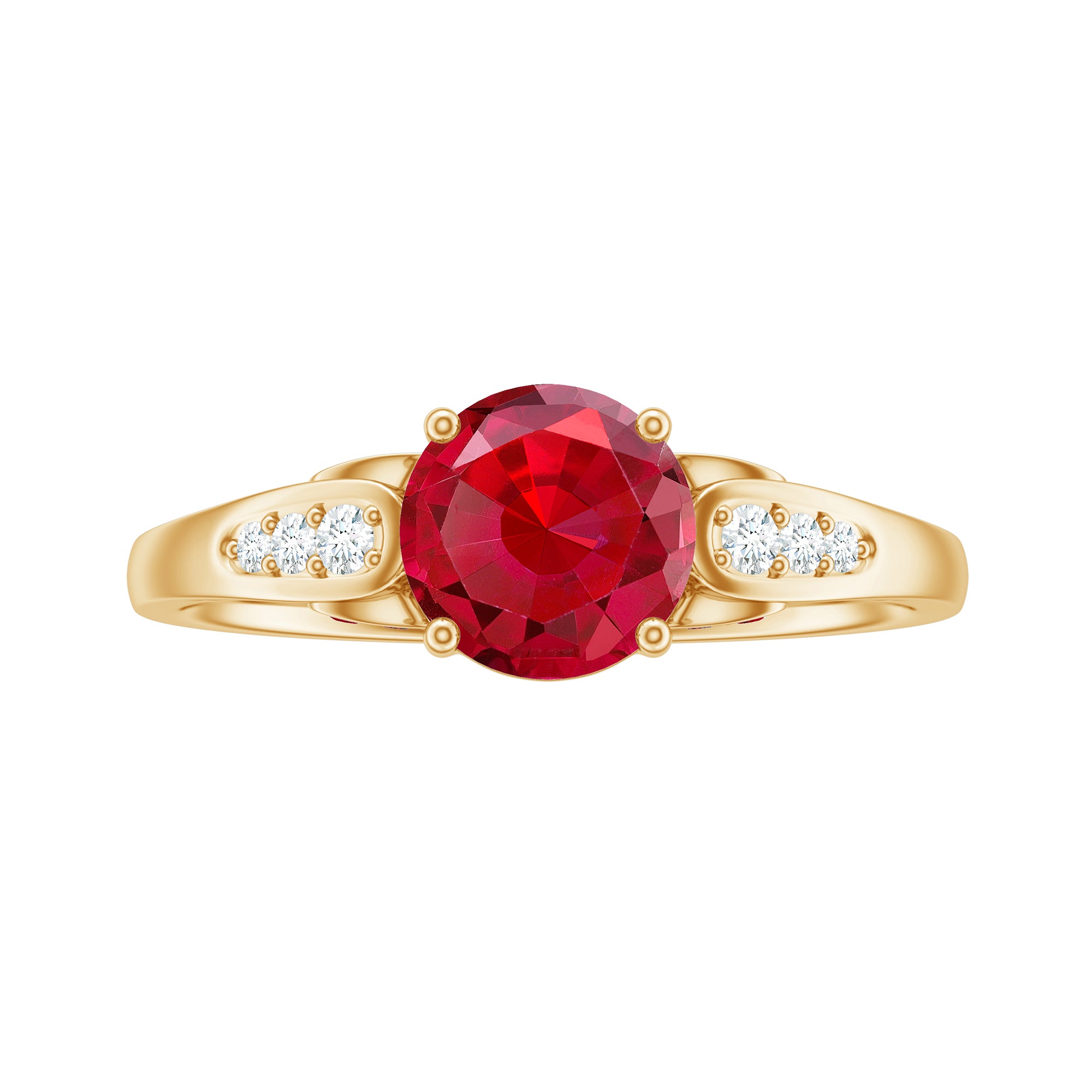 Rosec Jewels-Designer Lab Grown Ruby Solitaire Engagement Ring for Women