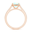 Real 8mm Ethiopian Opal Diamond Engagement Ring with Certificate AAA - Rosec Jewels