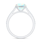 Real 8mm Ethiopian Opal Diamond Engagement Ring with Certificate AAA - Rosec Jewels