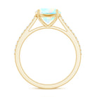 Real 8mm Ethiopian Opal Diamond Engagement Ring with Certificate AAA - Rosec Jewels