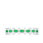 Genuine Emerald and Diamond Half Eternity Ring for Women AAA - Rosec Jewels