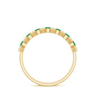 Genuine Emerald and Diamond Half Eternity Ring for Women AAA - Rosec Jewels
