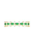 Genuine Emerald and Diamond Half Eternity Ring for Women AAA - Rosec Jewels
