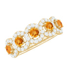 Certified Natural Citrine Diamond Half Eternity Band for Anniversary AAA - Rosec Jewels