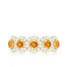 Certified Natural Citrine Diamond Half Eternity Band for Anniversary AAA - Rosec Jewels