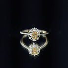 Rosec Jewels-Genuine Citrine Vintage Engagement Ring in Gold Plated Silver
