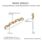 Rosec Jewels-Genuine Marquise Citrine Half Eternity Ring with Diamond