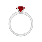 3 CT Solitaire Created Ruby Wedding Ring Set with Diamond AAAA - Rosec Jewels