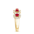 Classic Lab Grown Ruby and Diamond Halo Half Eternity Ring AAAA - Rosec Jewels