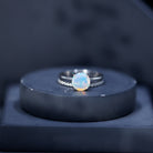 Natural 2 Carat Ethiopian Opal Diamond Solitaire Engagement Wedding Ring Set AAA - Rosec Jewels