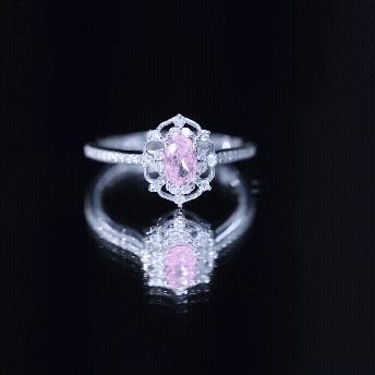 Rosec Jewels-Vintage Inspired Pink Sapphire Diamond Engagement Ring in Silver