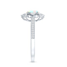 Natural Oval Ethiopian Rainbow Opal Vintage Looking Engagement Ring with Diamond AAA - Rosec Jewels