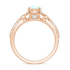 Ethiopian Opal and Diamond Engagement Ring with Crossover Shank AAA - Rosec Jewels