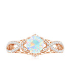 Ethiopian Opal and Diamond Engagement Ring with Crossover Shank AAA - Rosec Jewels