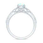 Ethiopian Opal and Diamond Engagement Ring with Crossover Shank AAA - Rosec Jewels