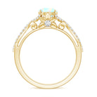 Ethiopian Opal and Diamond Engagement Ring with Crossover Shank AAA - Rosec Jewels
