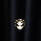 Natural Ethiopian Opal Engagement Ring with Diamond Trio AAA - Rosec Jewels