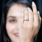 Rosec Jewels-Natural Marquise Black Spinel Diamond Half Eternity Ring
