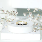 Rosec Jewels-Natural Marquise Black Spinel Diamond Half Eternity Ring