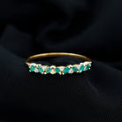 Rosec Jewels-Marquise Emerald and Diamond Half Eternity Ring