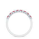Rosec Jewels-Natural Marquise Ruby Half Eternity Ring with Diamond