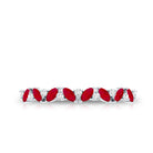 Rosec Jewels-Natural Marquise Ruby Half Eternity Ring with Diamond
