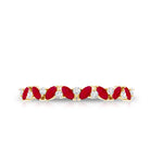Rosec Jewels-Natural Marquise Ruby Half Eternity Ring with Diamond