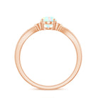 Natural Solitaire Ethiopian Opal Diamond Oval Engagement Ring With Pinched Shank AAA - Rosec Jewels