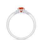 3/4 CT Oval Shape Fire Opal Engagement Ring with Diamond AAA - Rosec Jewels