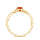 3/4 CT Oval Shape Fire Opal Engagement Ring with Diamond AAA - Rosec Jewels