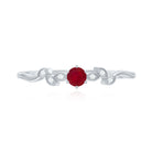 Certified Ruby and Diamond Leaf Branch Promise Ring AAA - Rosec Jewels
