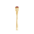Certified Ruby and Diamond Leaf Branch Promise Ring AAA - Rosec Jewels