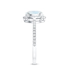 Oval Moonstone Engagement Ring with Diamond Halo AAA - Rosec Jewels