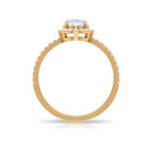 Oval Moonstone Engagement Ring with Diamond Halo AAA - Rosec Jewels