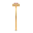 Natural Pink Tourmaline Dainty Promise Ring with Diamond Accent AAA - Rosec Jewels