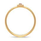 Natural Pink Tourmaline Dainty Promise Ring with Diamond Accent AAA - Rosec Jewels