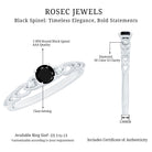 Rosec Jewels-Natural Black Spinel Diamond Promise Ring with Certificate