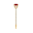 Rosec Jewels-Lab Created Ruby Engagement Ring with Diamond Side Stones