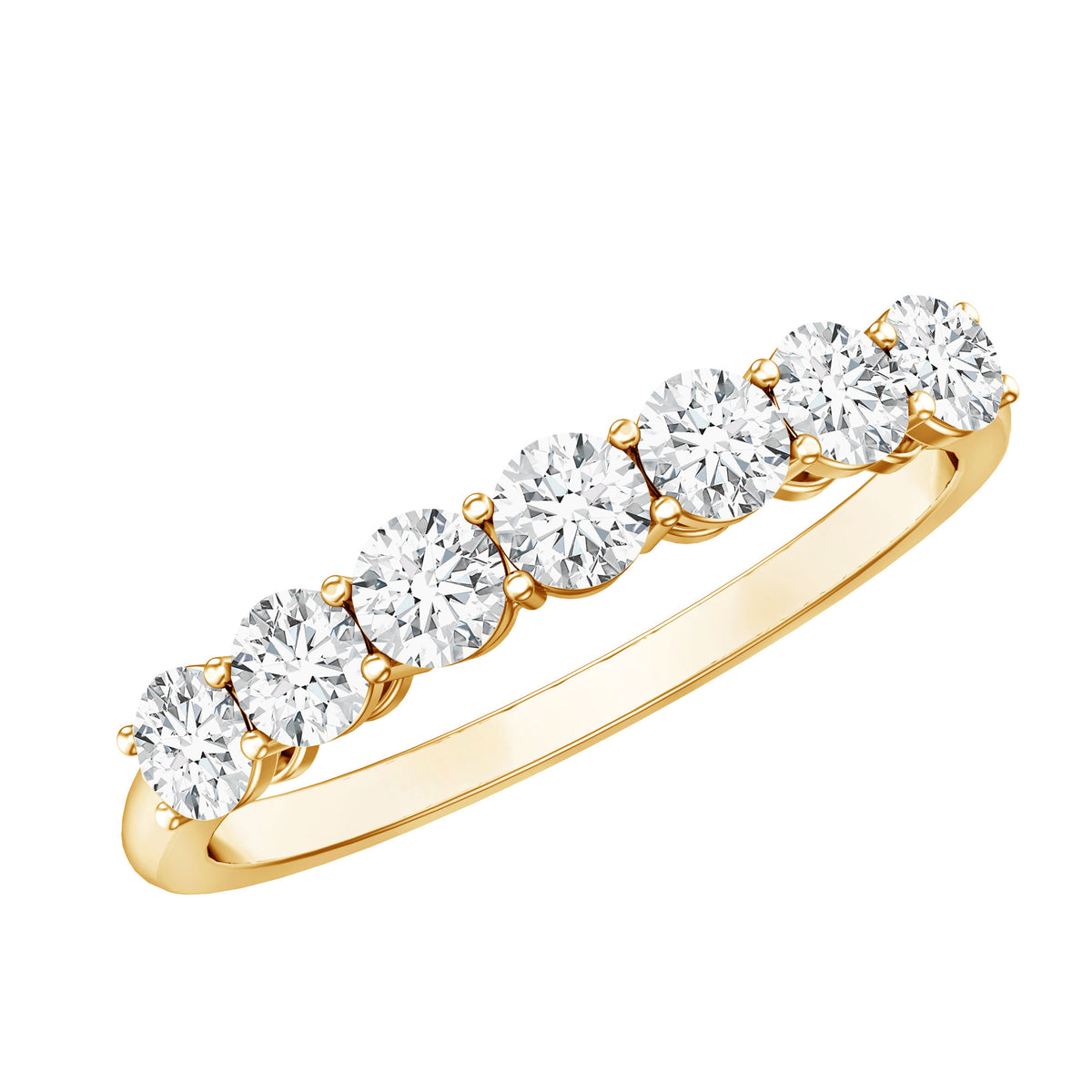 Natural Diamond Half Eternity Band Ring for Women Natural - ( HI-SI ) - Rosec Jewels