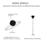 Natural 2 Carat Black Onyx Engagement Ring For Women AAA - Rosec Jewels