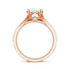 Natural Ethiopian Opal Split Shank Engagement Ring with Wedding Band AAA - Rosec Jewels