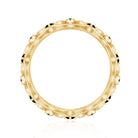 Natural Black Spinel Flower Band Ring for Women AAA - Rosec Jewels