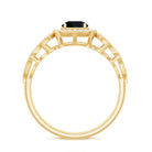 Natural Black Spinel Retro Engagement Ring with Diamond AAA - Rosec Jewels