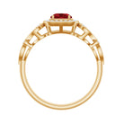 Rosec Jewels-Certified Lab Created Ruby Antique Engagement Ring with Diamond