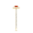 Rosec Jewels-Round Fire Opal Minimal Engagement Ring with Diamond