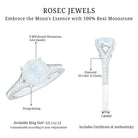 Rosec Jewels-Designer Moonstone Engagement Ring with Diamond Side Stones
