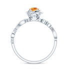 Rosec Jewels-Nature Inspired Citrine Flower Engagement Ring with Diamond