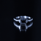 Certified 1 Carat Lab Grown Black and White Diamond Princess Cut Solitaire Engagement Ring AAAA ( Synthetic ) - Rosec Jewels