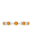 Rosec Jewels-Natural Citrine Diamond Half Eternity Ring for Anniversary